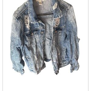Distressed Light Wash Denim Jacket